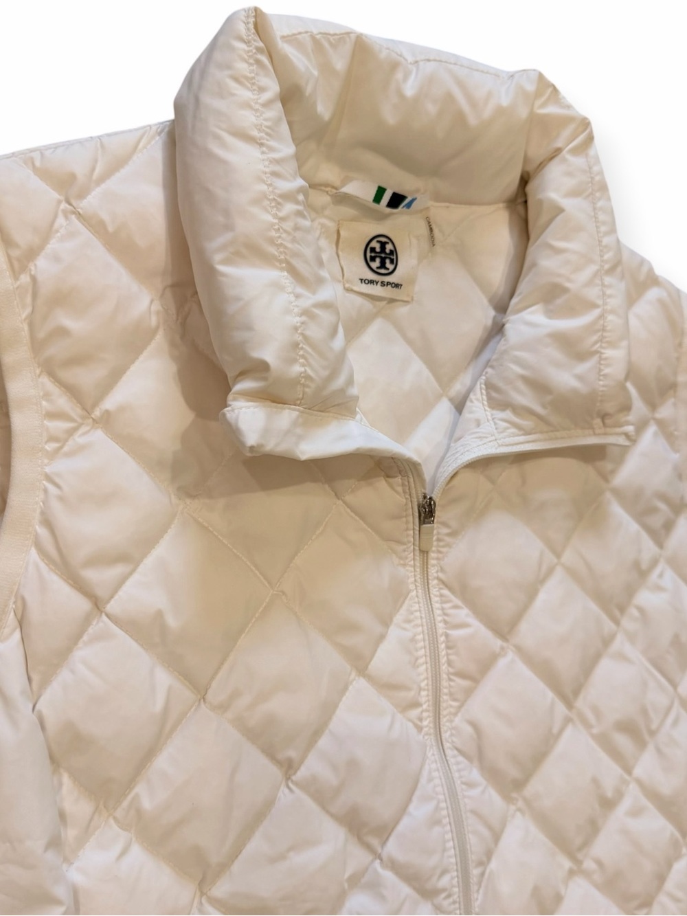 Tory Burch Tory Sport Quilted Packable Vest Ivory Cream M Fall Outfits Preppy - Picture 4 of 14